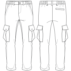 Moldes de confeccion para DAMA Pantalones Pantalon cargo 7184